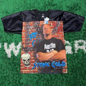 Rare Vintage WWF Stone Cold Steve Austin 3:16 1999 Brick Wall Jersey T Shirt 90s